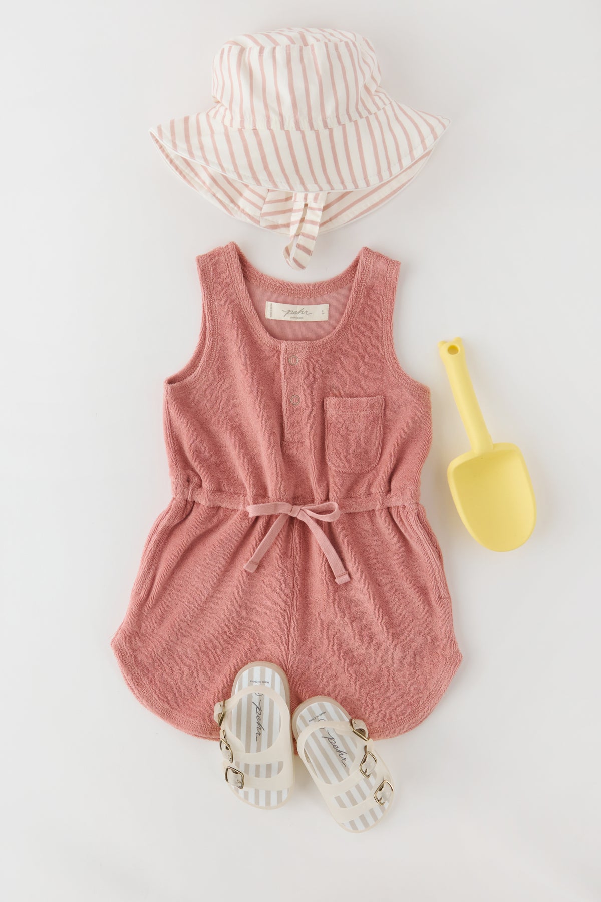 baby classic terry drawstring romper shell