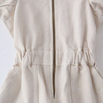 Pehr-Vintage Twill Toddler Puff Sleeve Jumpsuit-Natural-2