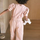 Pehr-Vintage Twill Toddler Puff Sleeve Jumpsuit-Peony-4