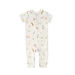 Short Sleeve Henley Romper - Copy Cat