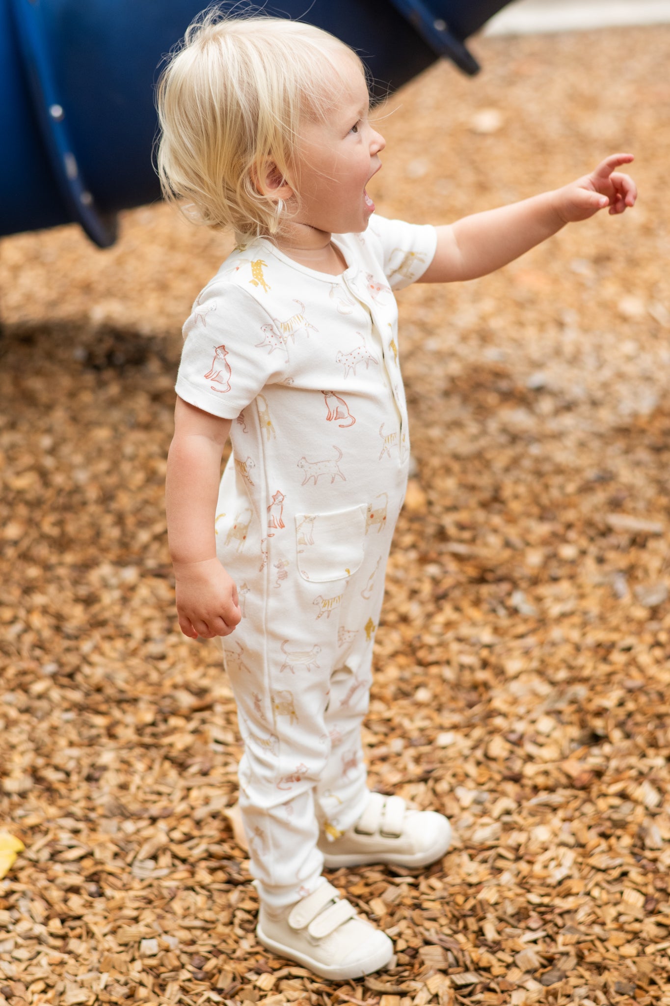 Short Sleeve Henley Romper - Copy Cat