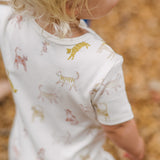 Short Sleeve Henley Romper - Copy Cat