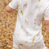 Short Sleeve Henley Romper - Copy Cat