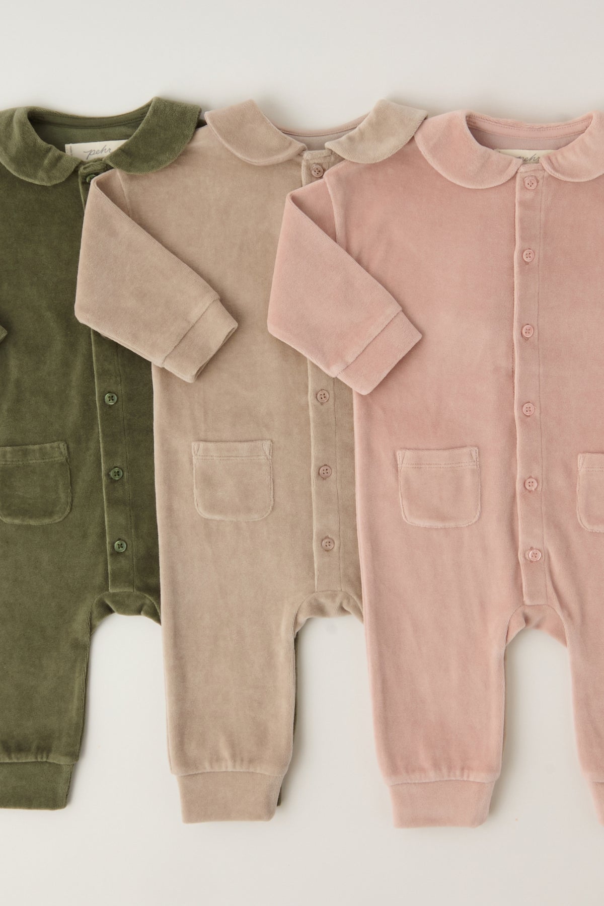 Velour Placket Romper - Group Flat Lay