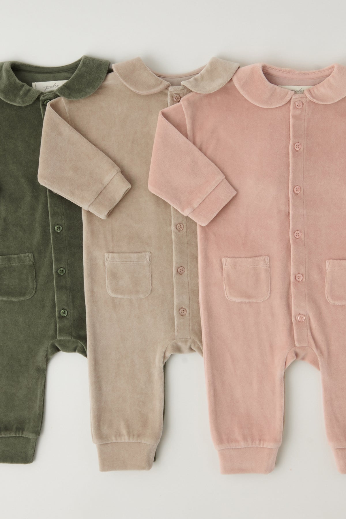 Velour Placket Romper - Group Flat Lay