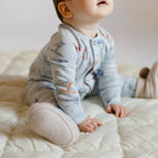Petit Ski Raglan Romper - On The Slopes- On Baby- Blue