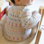 Petit Ski Raglan Romper - Snow Patrol-Back of Baby- - Colorful Ski Print