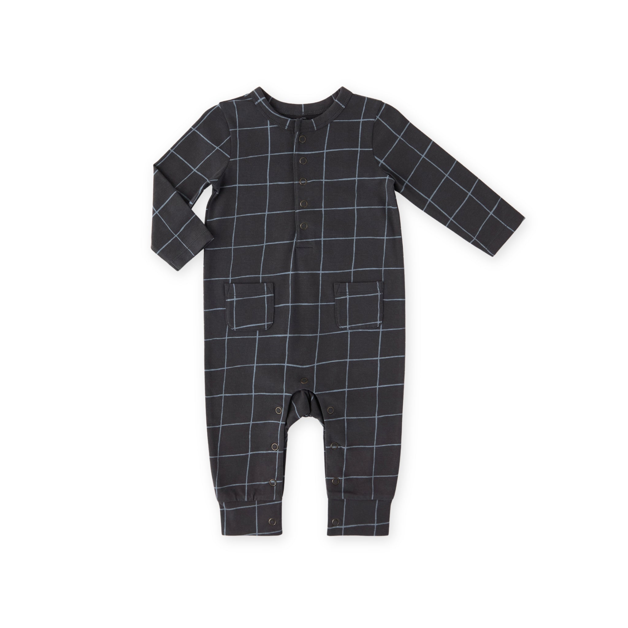Essentials Henley Patch Pocket Romper - Criss Cross- Front