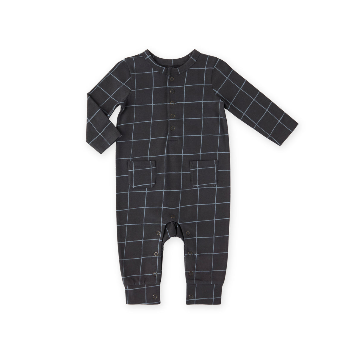 Essentials Henley Patch Pocket Romper - Criss Cross- Front