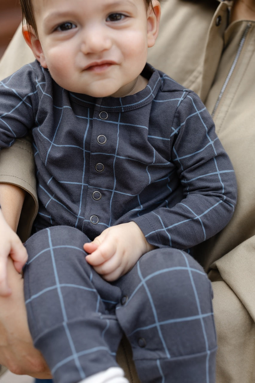 Essentials Henley Patch Pocket Romper - Criss Cross- On Toddler- Snap Buttons