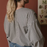 Pehr-Gingham Women's Blouse-Indigo-5