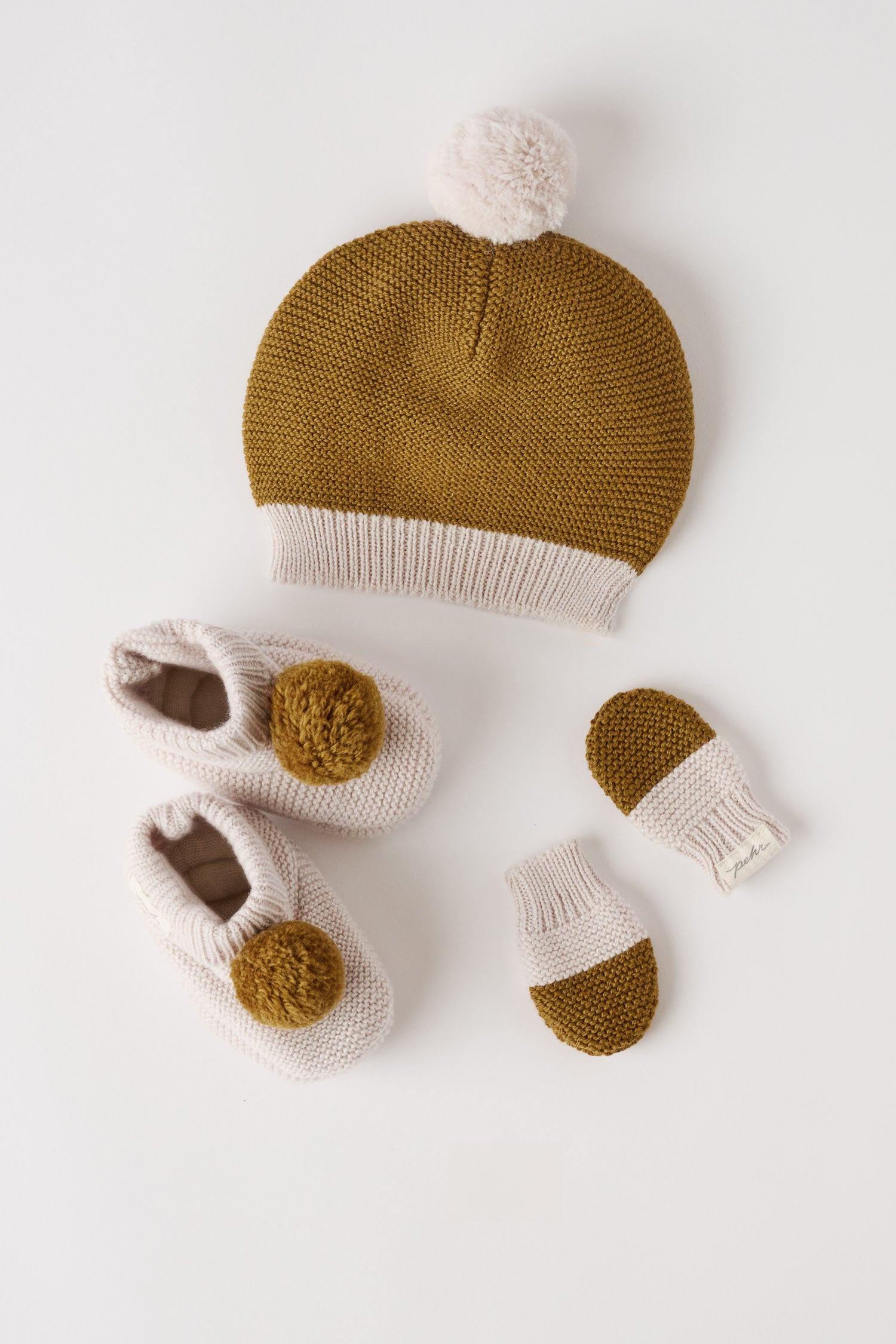 Pehr-Wool Knit Mitten-Ochre-2