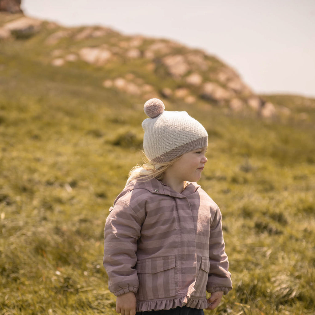 Wool Knit Hat - Rose- On Toddler- Storm Outerwear