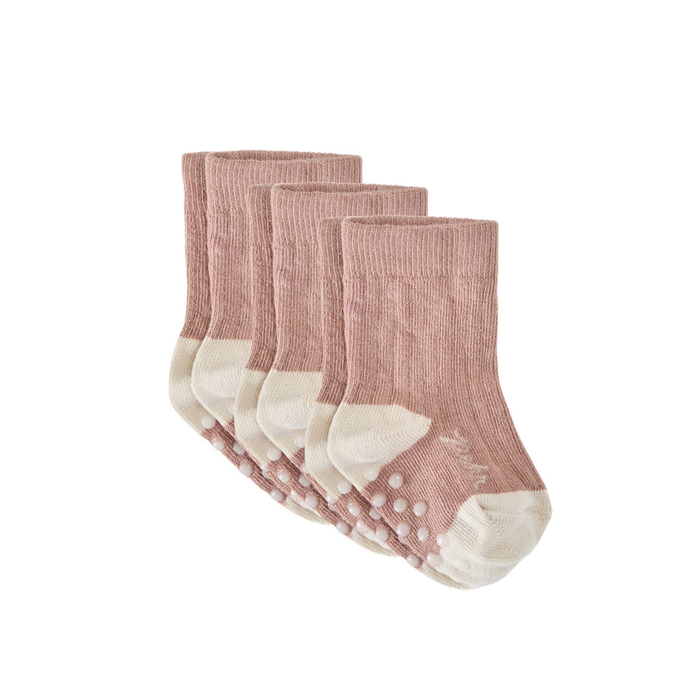 Crew Socks with Grips 3 - Pack