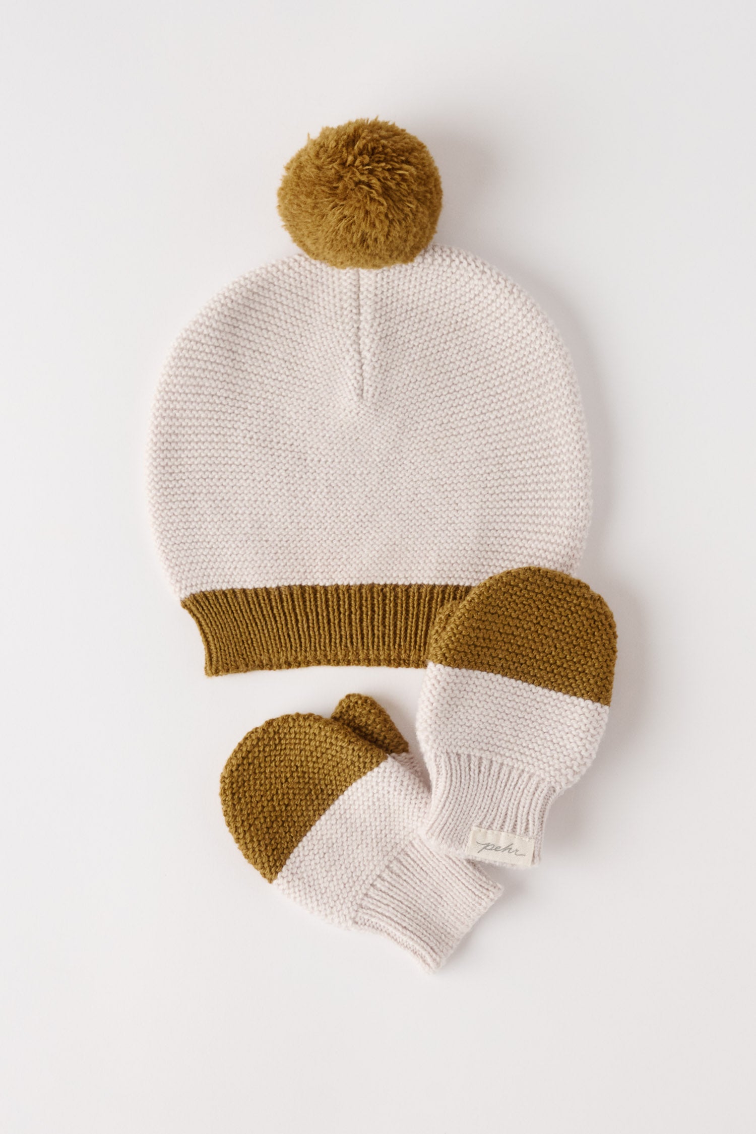 Pehr-Toddler Wool Knit Mitten-Ochre-5