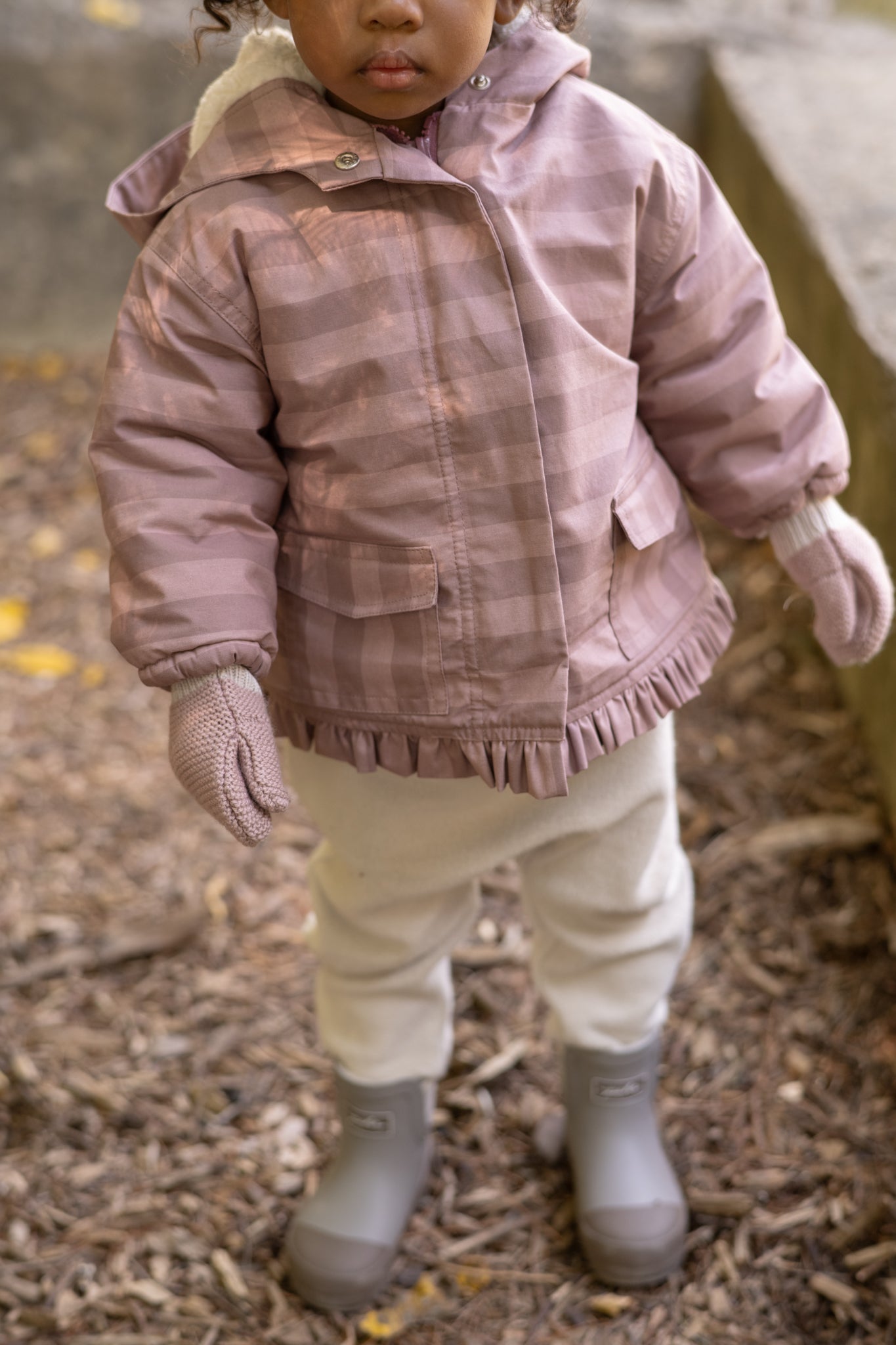Pehr-Toddler Wool Knit Mitten-Rose-2