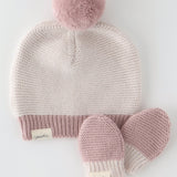 Pehr-Toddler Wool Knit Mitten-Rose-9