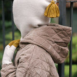 Pehr-Kids Wool Knit Balaclava-Natural - Ochre-3