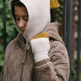 Pehr-Kids Wool Knit Balaclava-Natural - Ochre-4