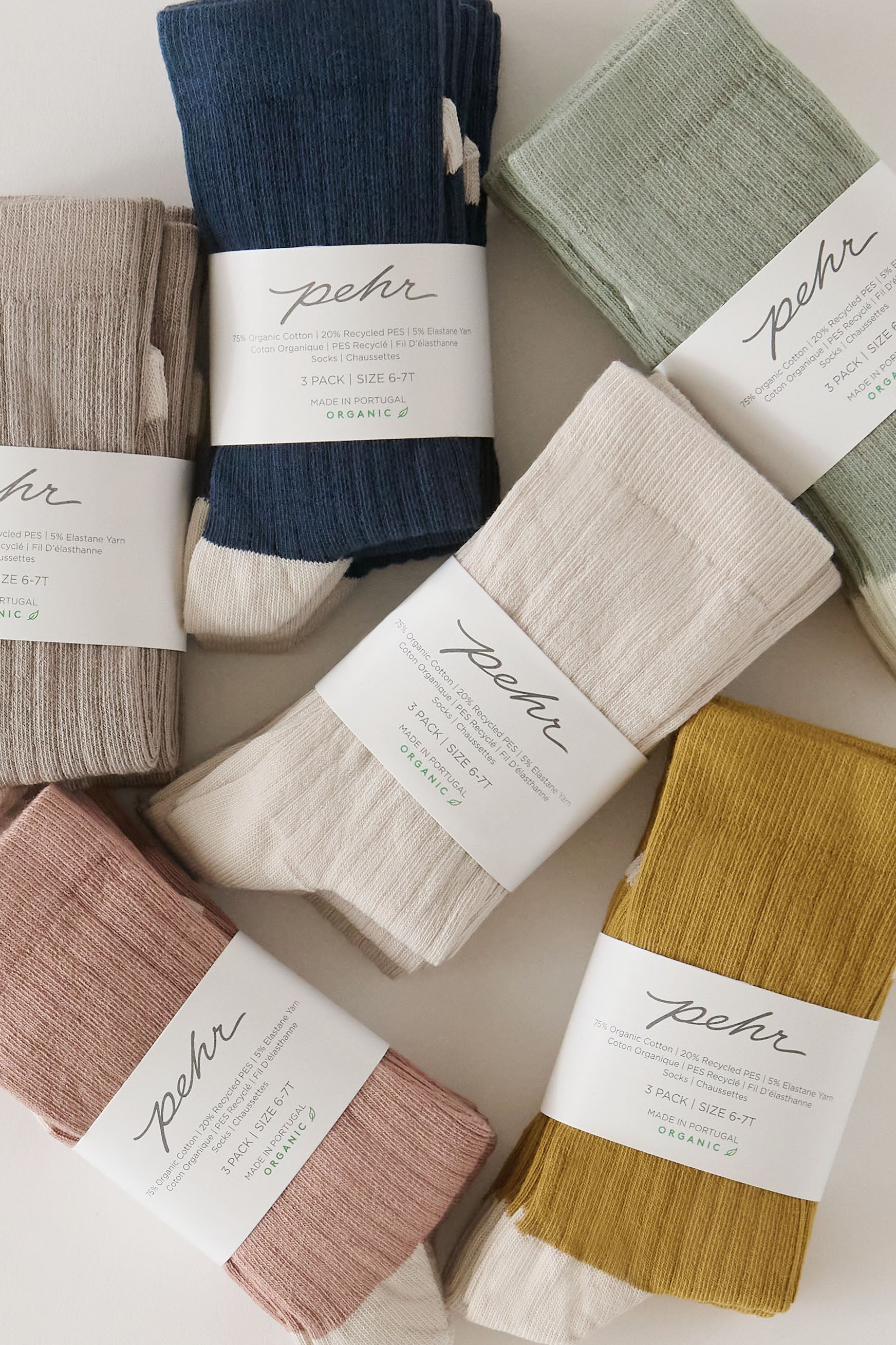 Pehr-Kids Crew Socks 3 - Pack-Sage Set-2