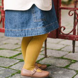 Pehr-Kids Ribbed Tights-Ochre-2