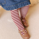 pehr-Striped Ribbed Tights With Grips-Soft Peony Mulberry Stripe-2