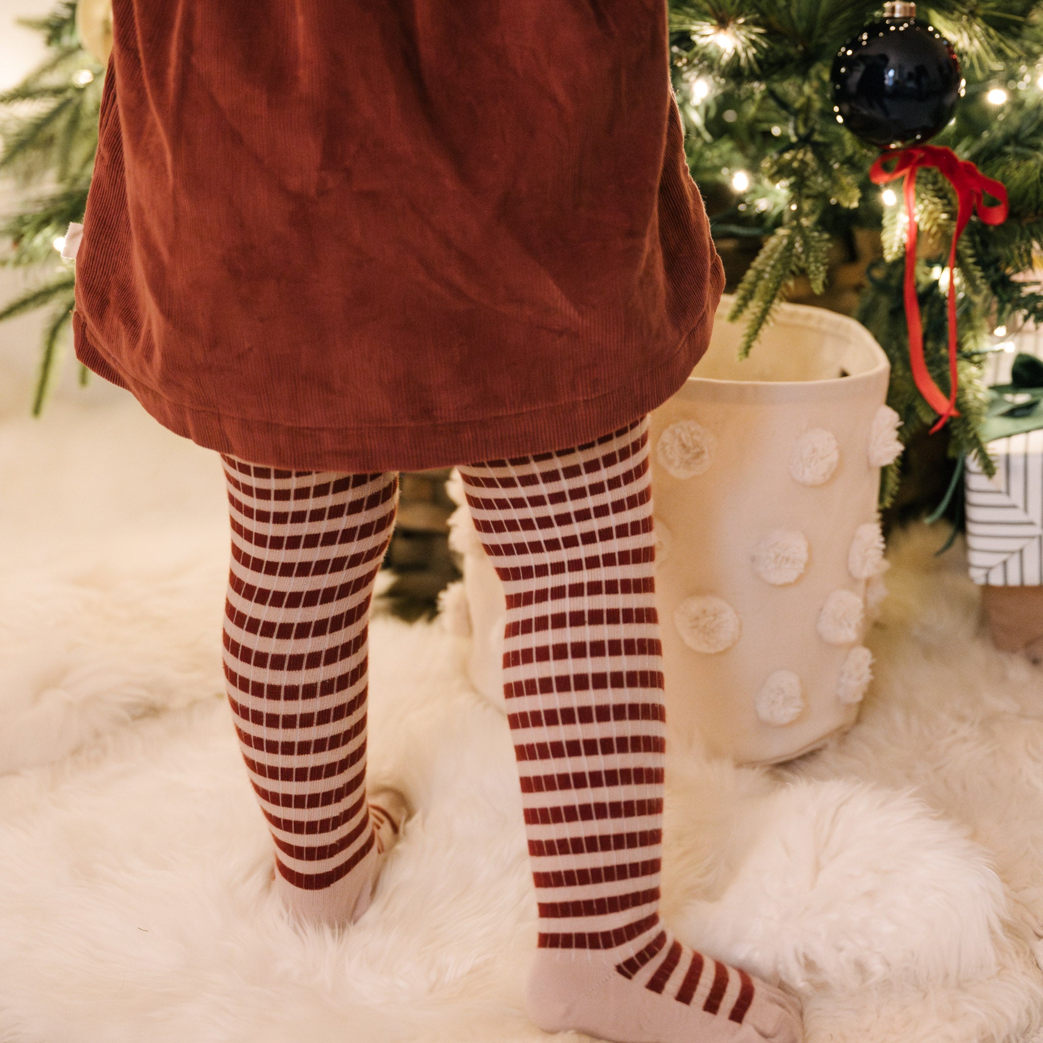 Pehr-Striped Ribbed Tights-Soft Peony - Mulberry Stripe-4