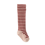 kids striped ribbed tights soft peony mulberry stripe in reds pattern pehr 1