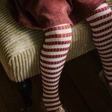kids striped ribbed tights soft peony mulberry stripe pehr 2