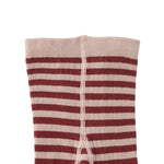 Pehr-Kids Striped Ribbed Tights-Soft Peony - Mulberry Stripe-4