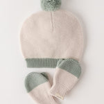 Pehr-Toddler Wool Knit Hat-Natural - Sage-2