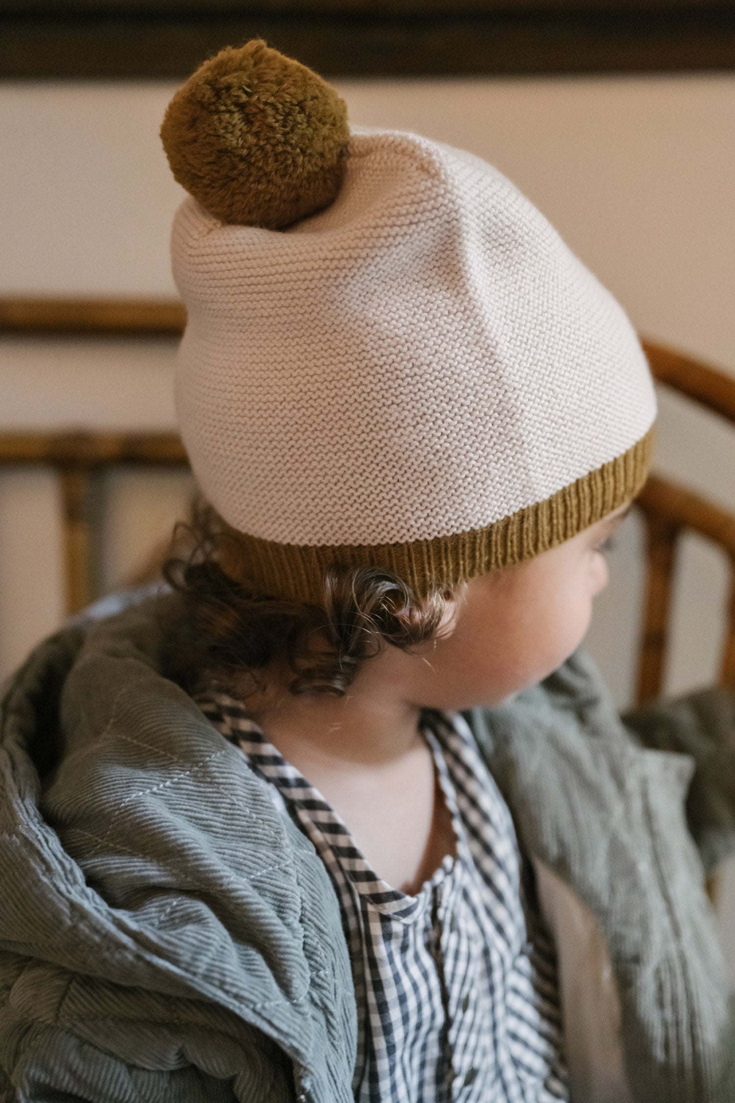 Pehr-Toddler Wool Knit Hat-Natural - Ochre-2