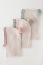 Toddler Wool Knit Balaclava - Natural - Sage- Collection Flat Lay