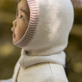 Toddler Wool Knit Balaclava - Natural - Rose