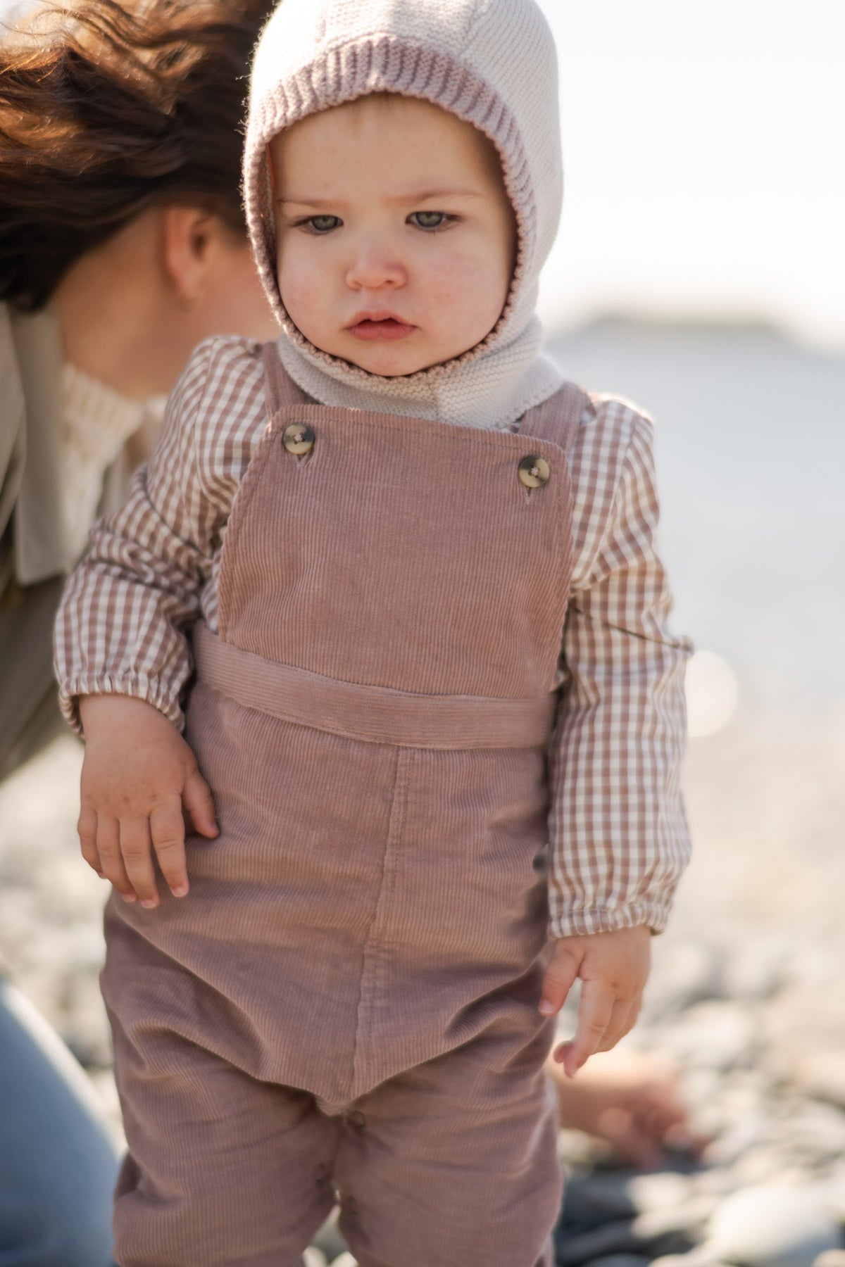 toddler wool knit balaclava natural rose
