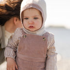 Toddler Wool Knit Balaclava - Natural - Rose- On Toddler