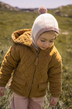 toddler wool knit balaclava natural rose