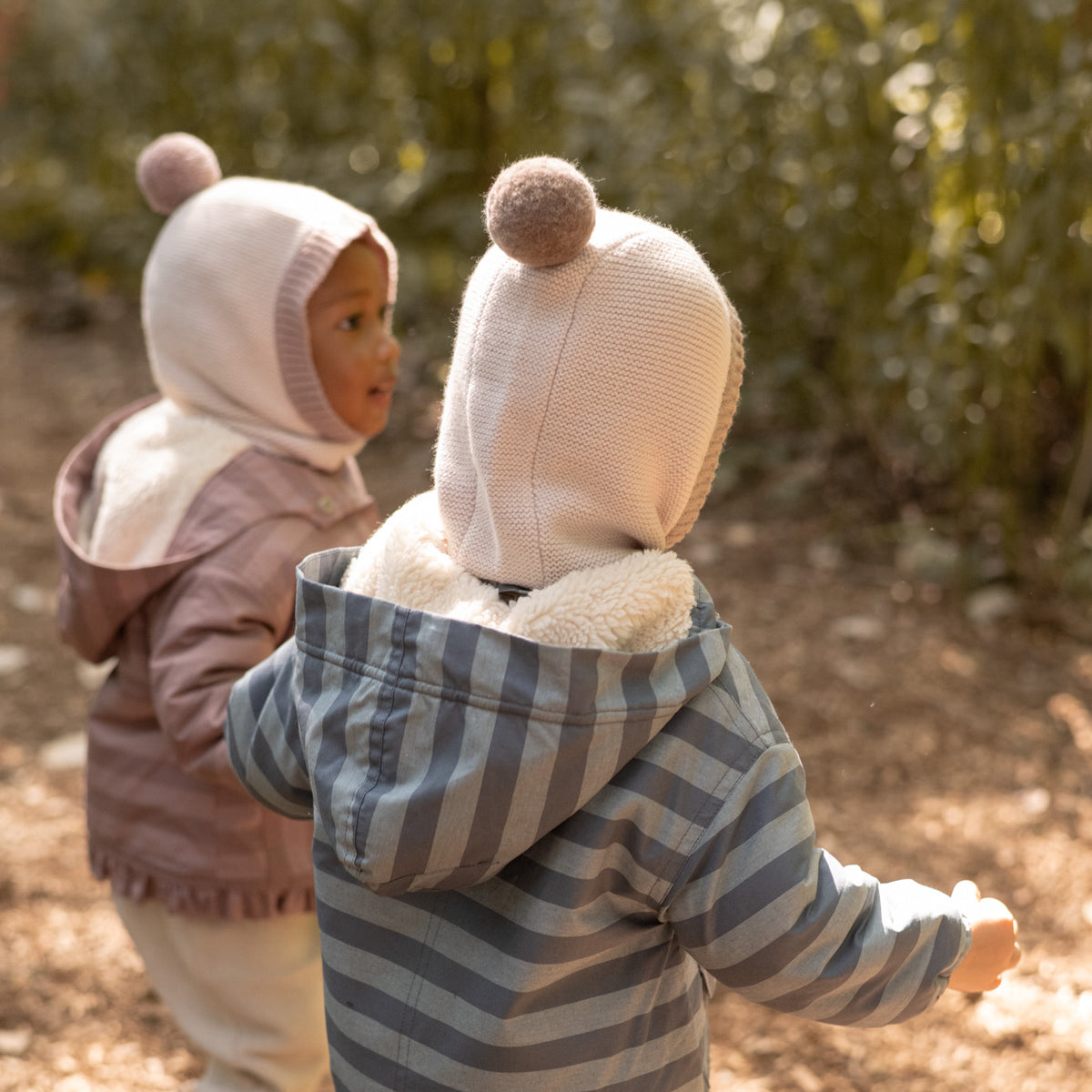 Toddler Wool Knit Balaclava - Natural - Portobello- On Toddlers- Storm Outerwear