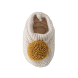 Pehr-Wool Knit Pom Pom Bootie-Natural - Ochre-9