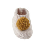 Pehr-Wool Knit Pom Pom Bootie-Natural - Ochre-8