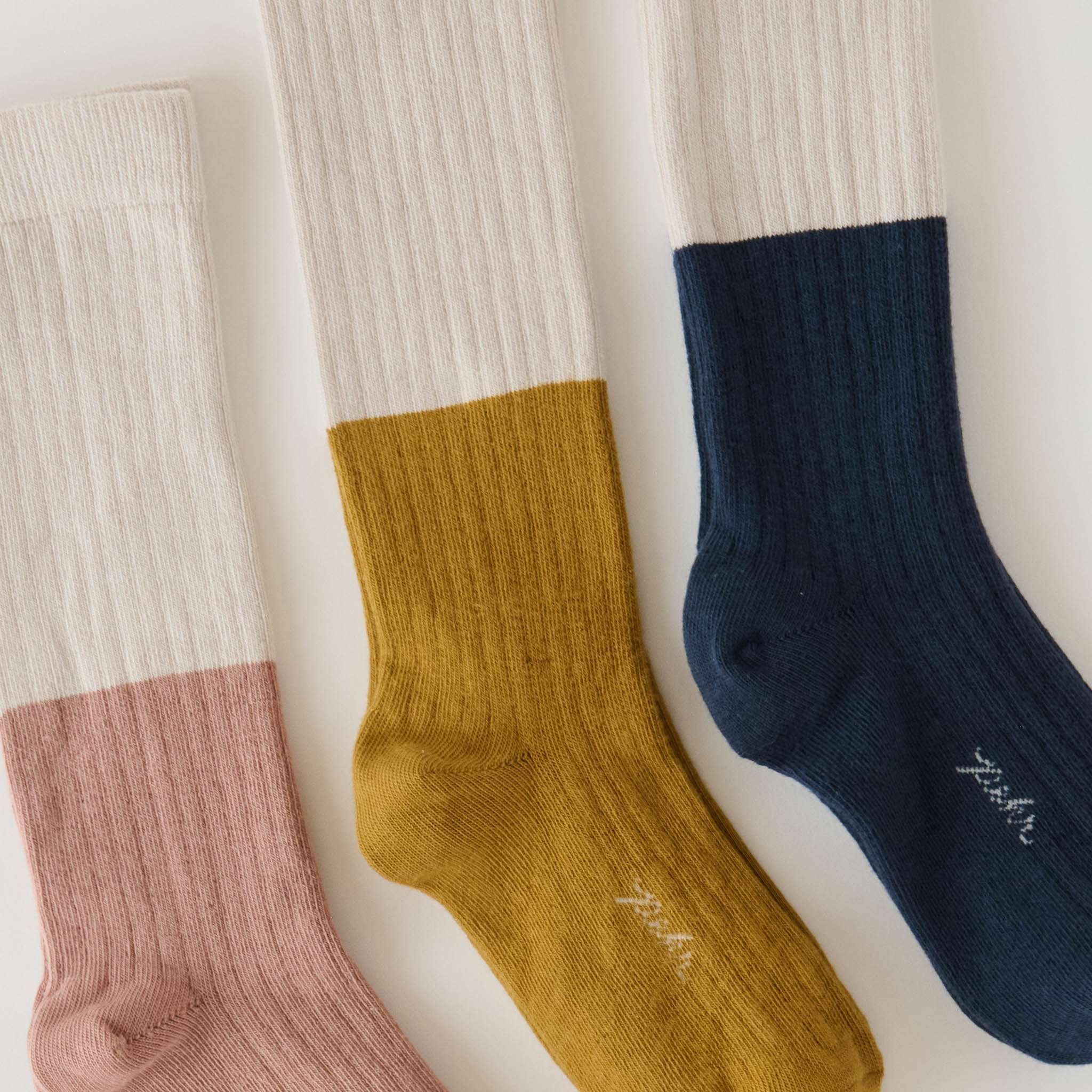 Pehr-Knee Length Socks-Ochre - Natural-2
