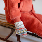 Knit Mittens with Thumb - Alpine Fair Isle- Toddler- Up Close- Colorful Knit