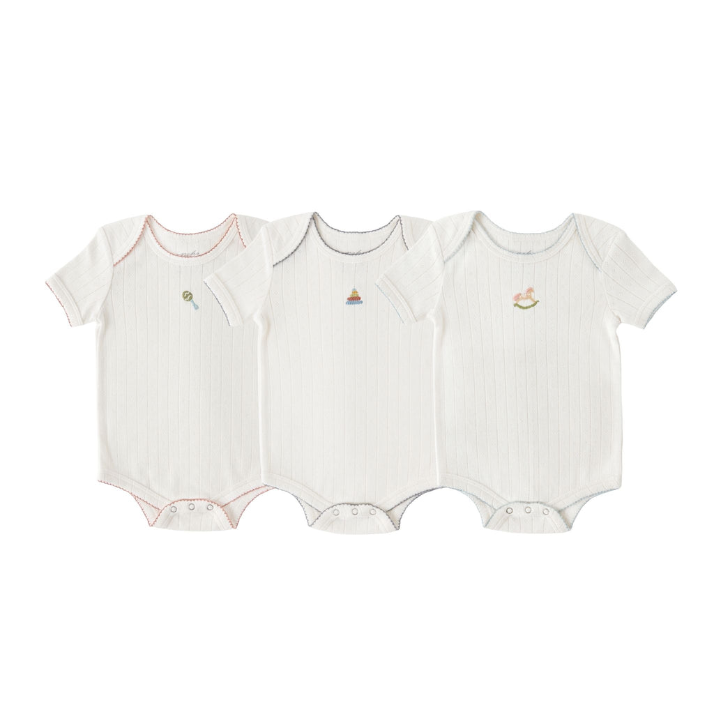 petit pehr pointelle one piece 3 pack playtime in multi pattern