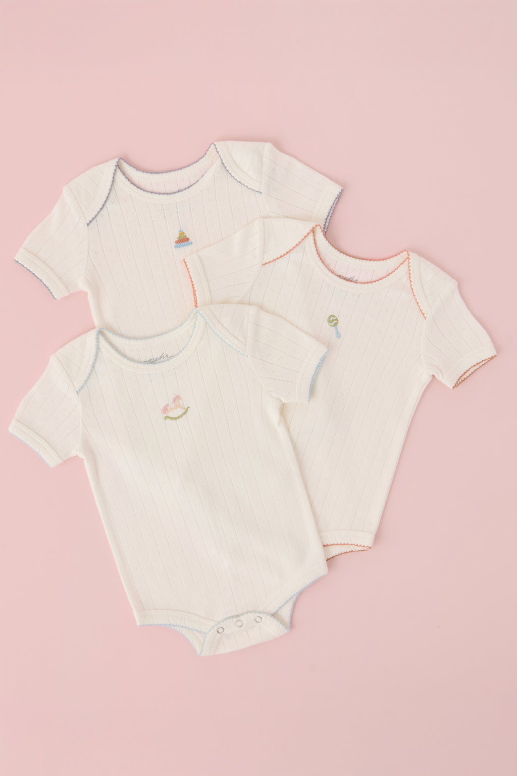 petit pehr pointelle one piece 3 pack playtime