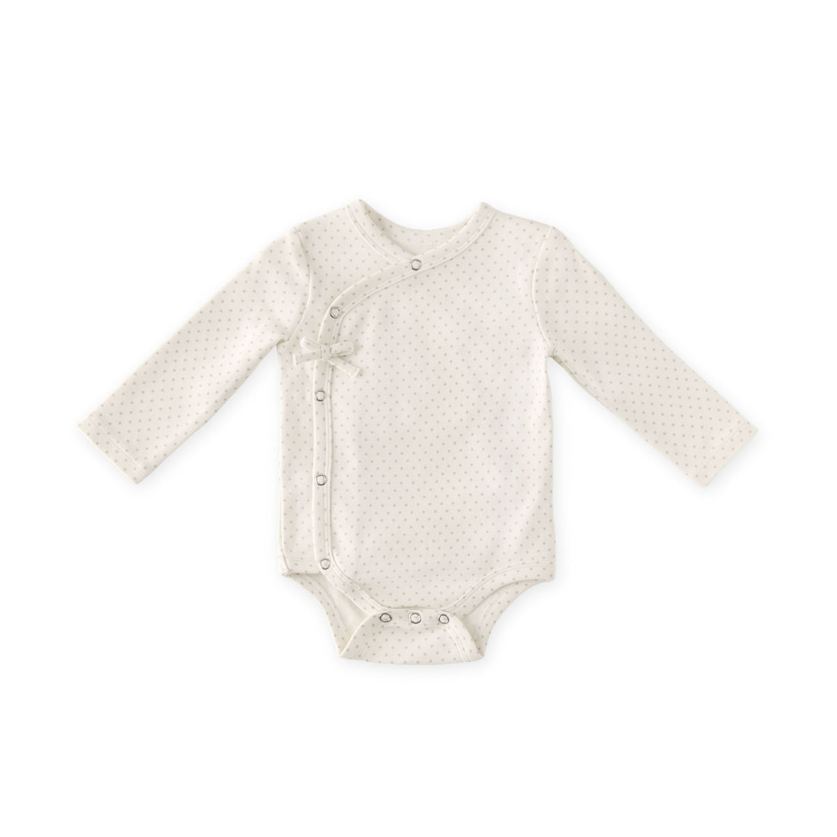 kimono one piece pin dot pebble in neutrals pattern pehr 1