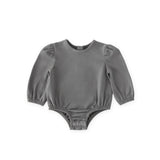 Pehr - Essentials Puff Sleeve One-Piece-Charcoal-Newborn-1