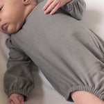 Pehr - Essentials Puff Sleeve One-Piece-Charcoal-Newborn-2