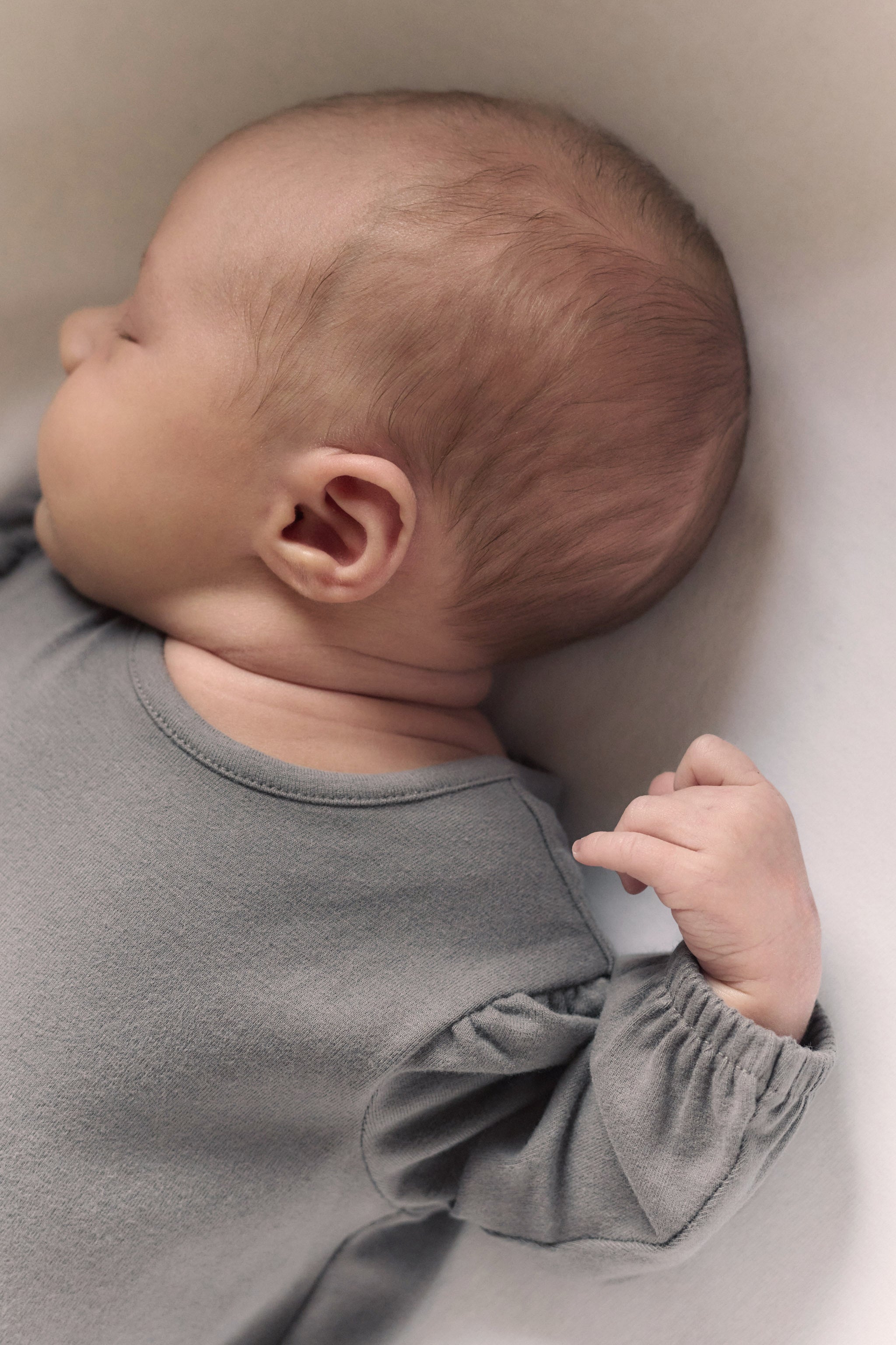 Pehr - Essentials Puff Sleeve One-Piece-Charcoal-Newborn-3