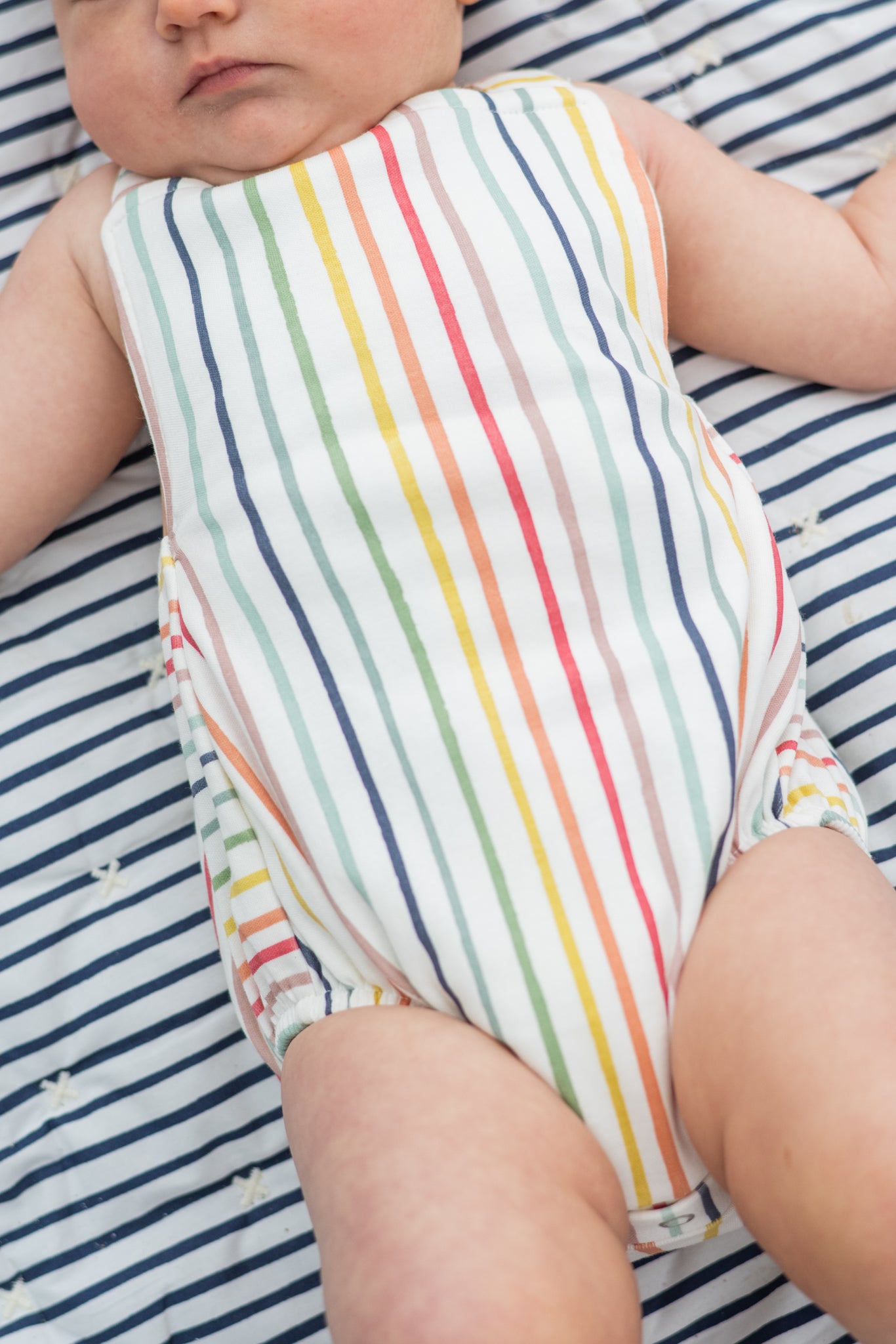 Criss-Cross One-Piece - Stripes Away Rainbow
