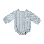 Gingham Long Sleeve One-Piece - Harbor- Front